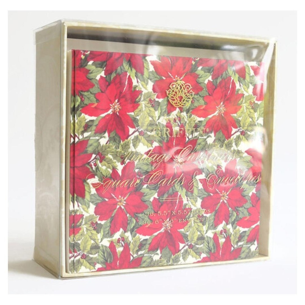 Anna Griffin® Vintage Square Christmas Cards and Envelopes - Picture 2 of 2